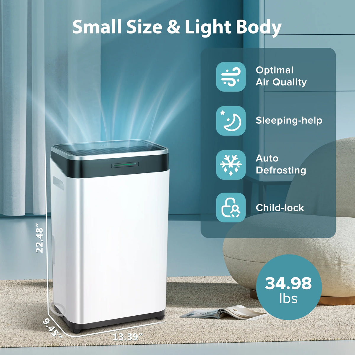 45 Pint Dehumidifier with Drain Hose D9387