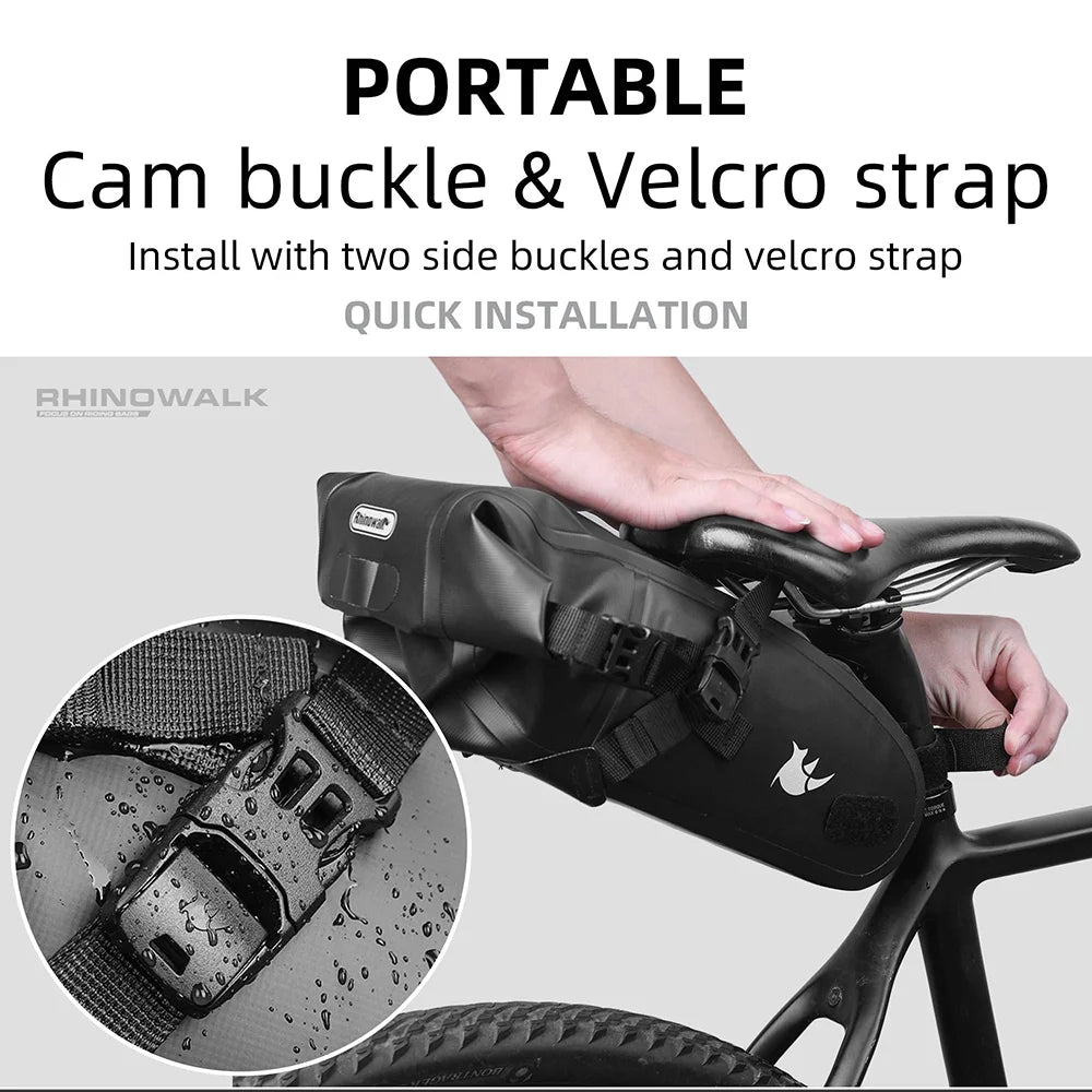Waterproof Bike Saddle Bag, 4L Cycling Tail Bag E7295