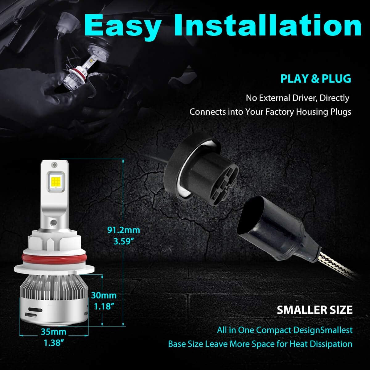 LED Bulbs 6000LM 6000K White Pack of 2 X9872