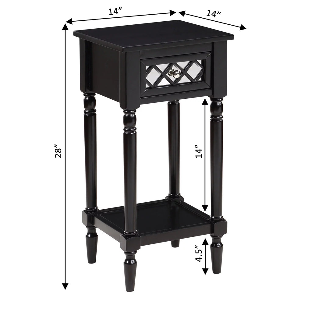 Black 1 Drawer Accent Table with Shelf M179845