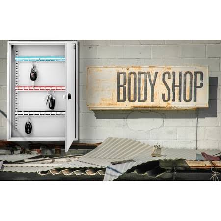 White Storage Cabinet with Combination and Key Lock R1829