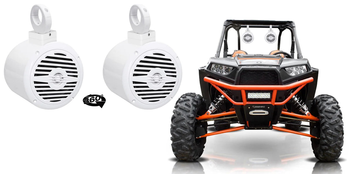 5.25" 360° Swivel White Aluminum Tower Speakers X1201