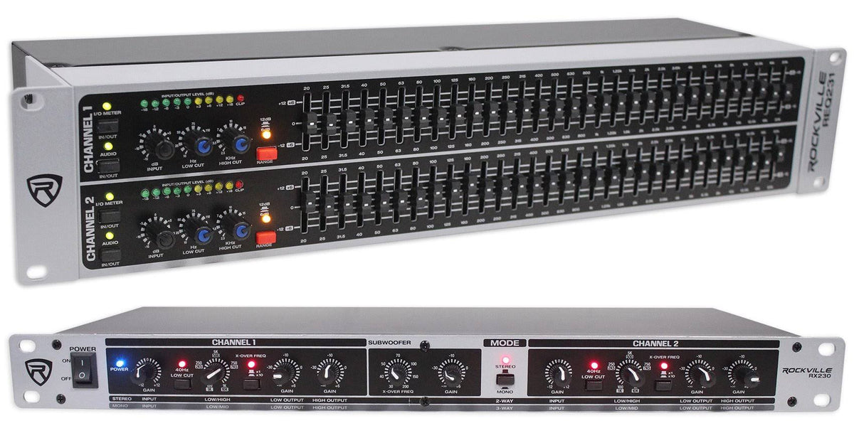 Dual 31 Band 1/3 Octave Graphic Equalizer with 3 Way Mono Crossover L4012