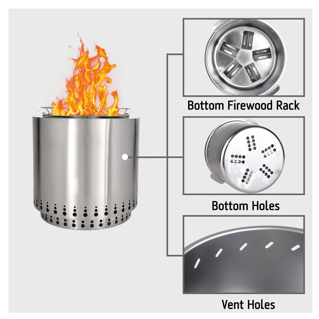 17 Stainless Steel Portable Smokeless Fire Pit C883275