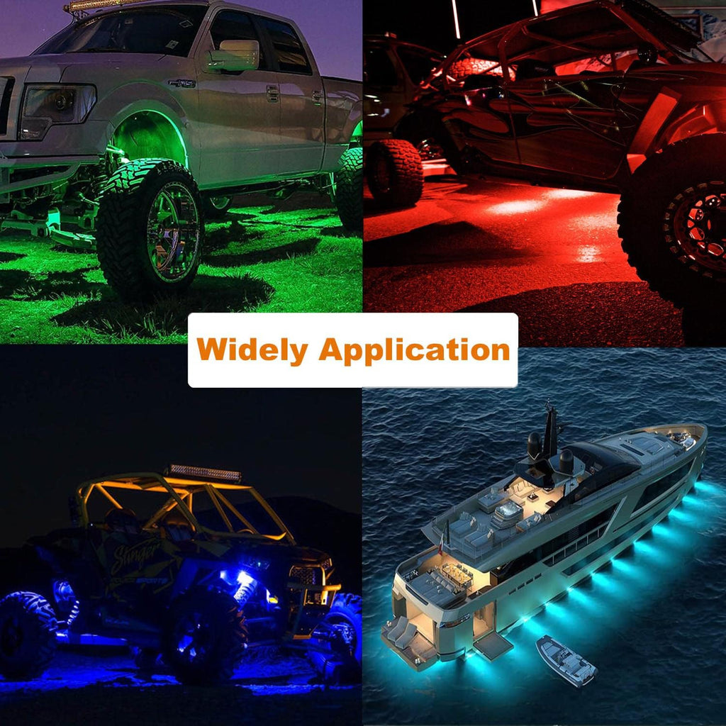 RGB LED Rock Lights Kit 10 Pods Multicolor Pack of 2 Y1948