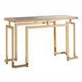 Gold Plating and Black Rectangular Glass Top Console Table K30323