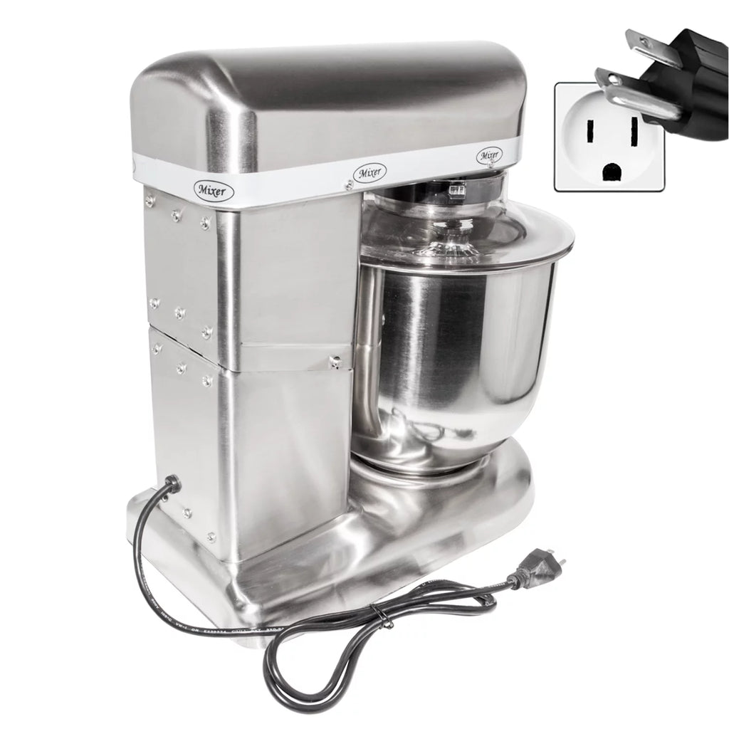 Commercial Food Mixer with Dough Hook, Wire Whip & Beater Stainless Steel 7L V1723