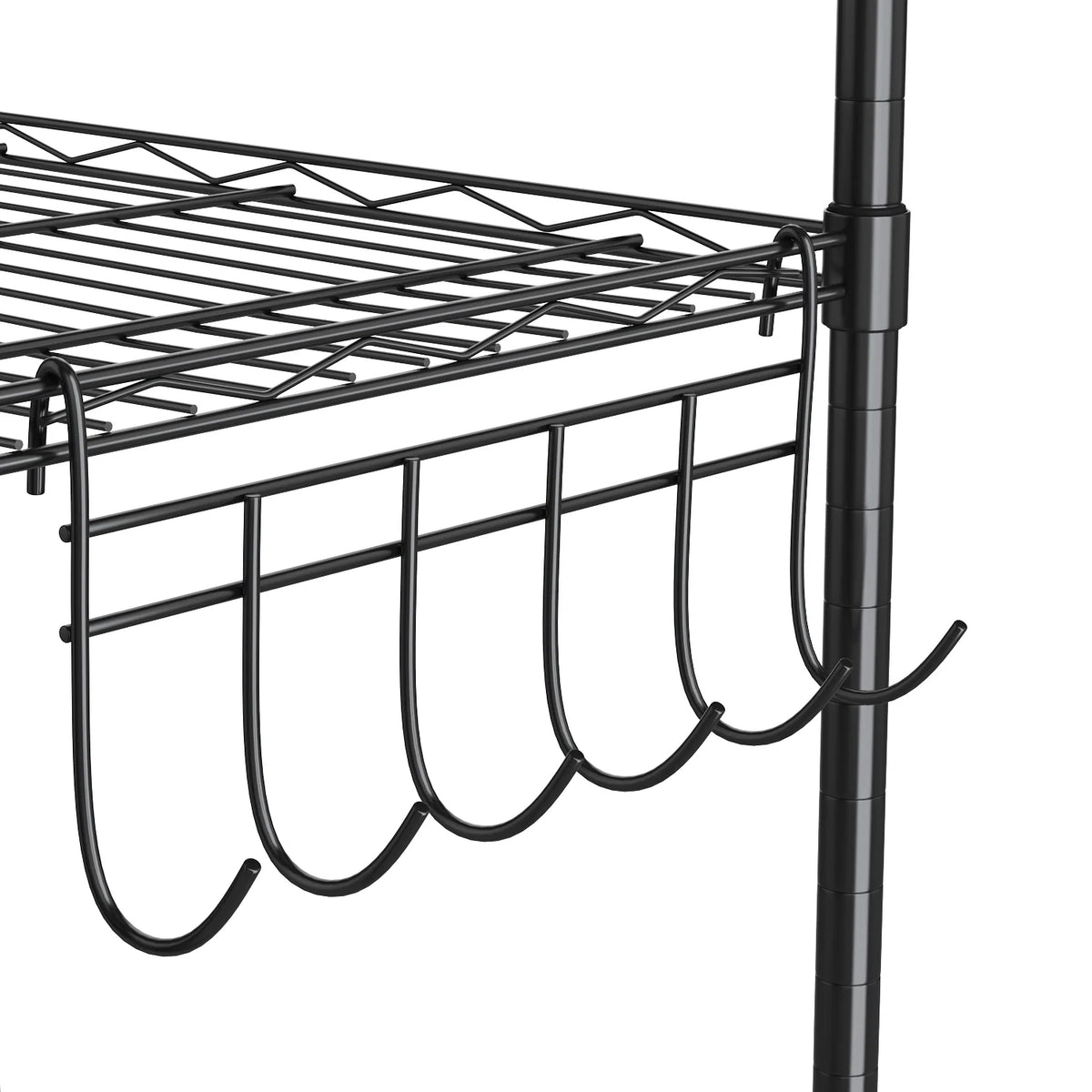6 Shelves Wire Metal Heavy Duty Shelving Rack with Wheel, Silver B4209