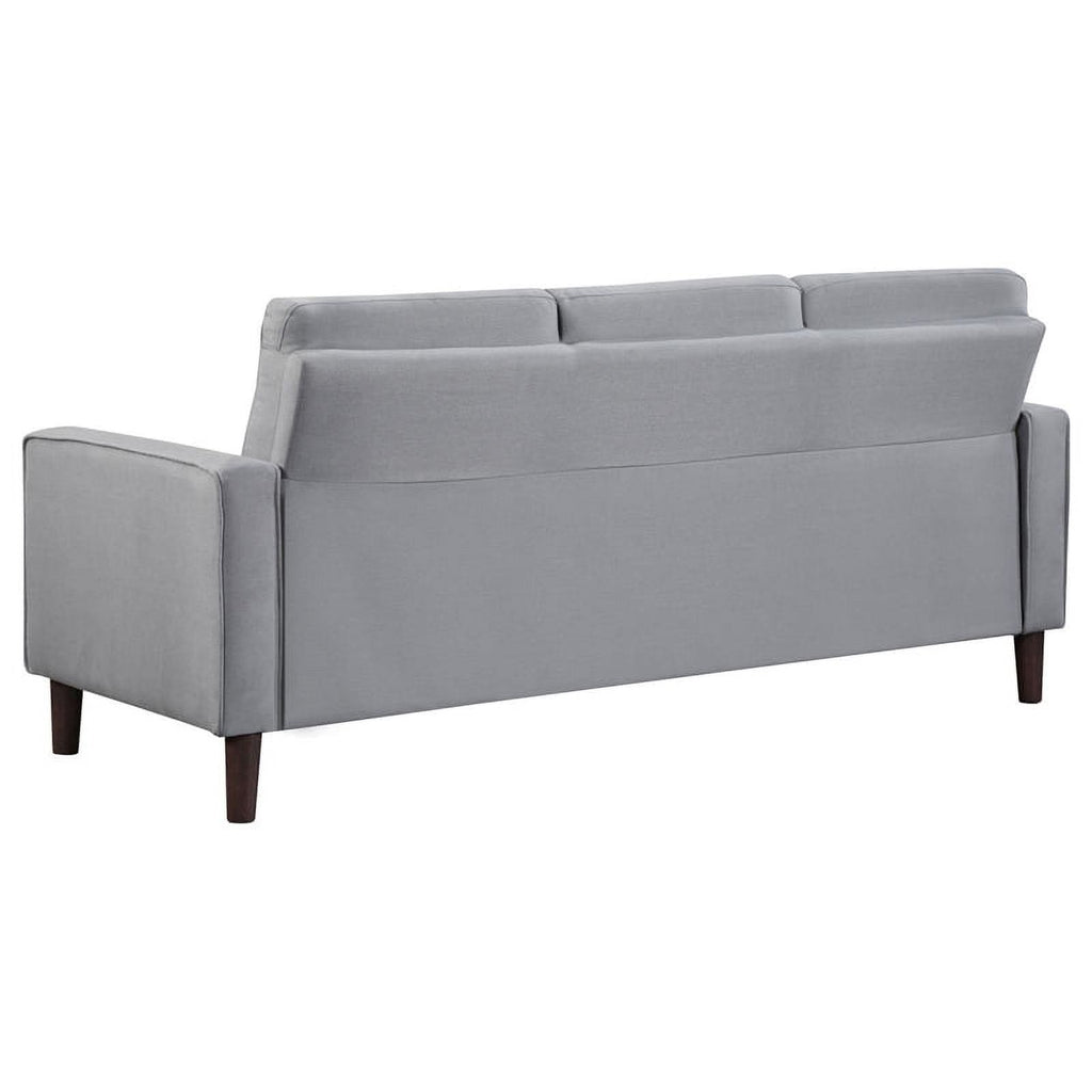 Gray Upholstered Fabric Sofa with Track Arms F34749