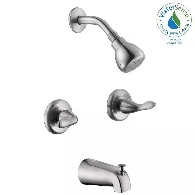2-Handle 1-Spray Tub and Shower Faucet 1.8 GPM Brushed Nickel F706